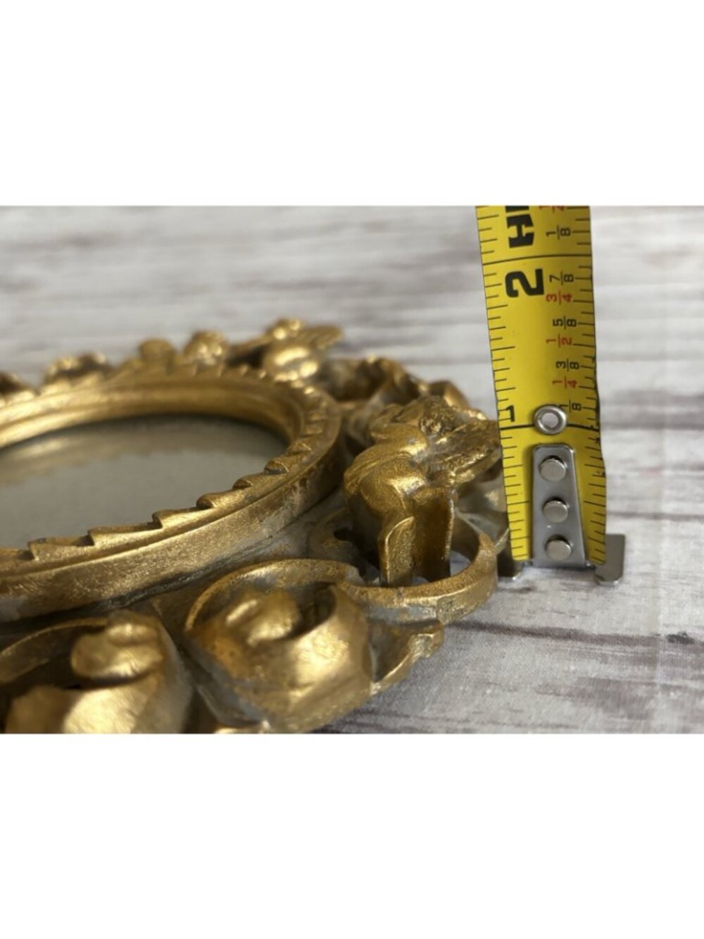 Vintage Ornate Gilt Wood Desk Frame With Cherubs And Florals Stand MCM - Picture 10 of 10